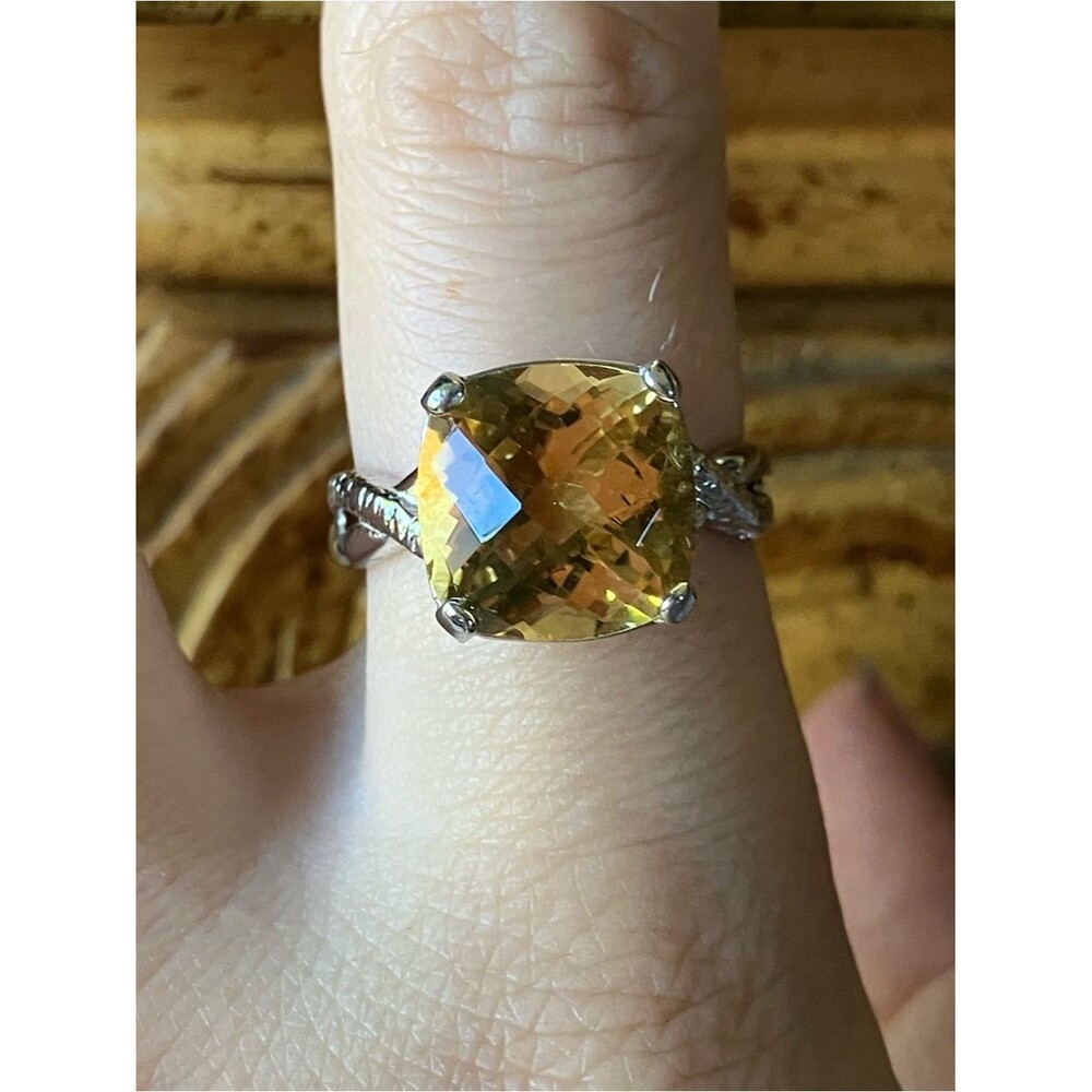 Brazilian Citrine Sterling Silver Ring Size 8.75